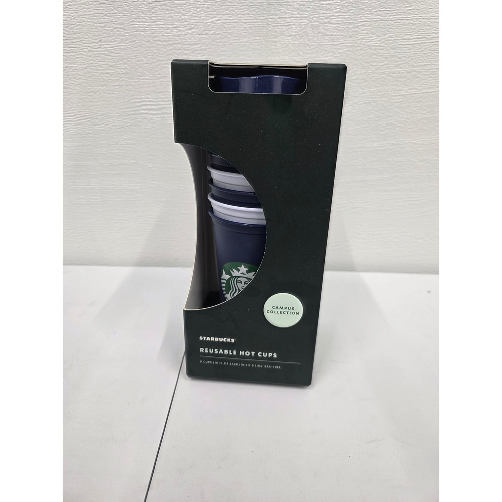 Starbucks FIU Florida International University Reusable Hot Cups 6 Pack 16oz New